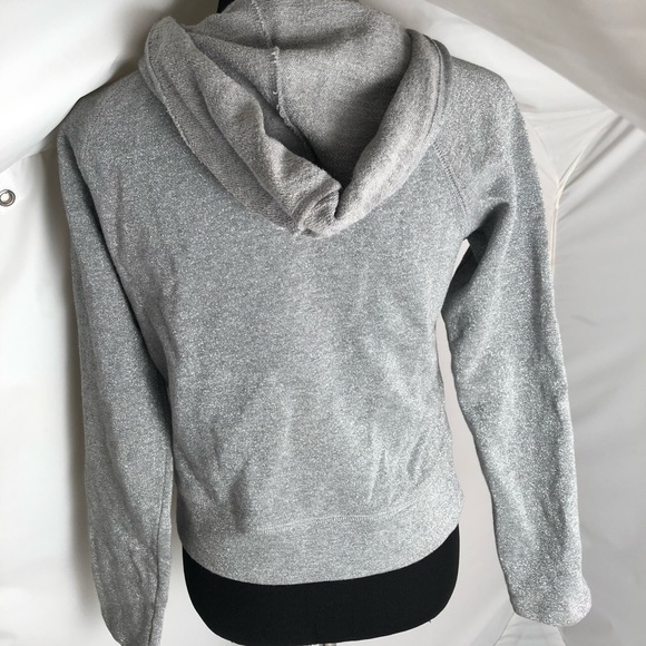 Express metallic silver zip up hoodie sweatshirt - Picture 3 of 7
